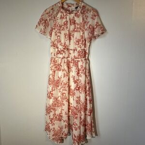 Stella‎ & Julie Dress Women's 4 Floral Sheer Cottage Core Coquette Retro Lined